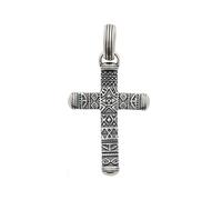 ASCALIDO Croix homme large avec dessins | 3.5cm | en argent Massif 925 | vendue seul