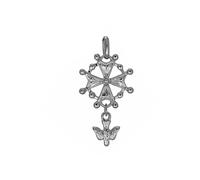ASCALIDO croix protestante huguenote Pendentif en argent massif 925 véritable - vendu seul