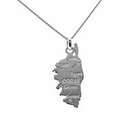 ASCALIDO ensemble collier et pendentif CORSE en argent massif 925 avec chaine 50cm et boite coffret prêt à offrir