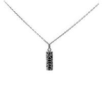 ASCALIDO Ensemble pendentif amulette porte bonheur Tahitien tiki sagesse et sa chaine 50cm en argent massif 925 noir neuf et avec coffret