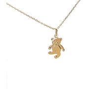 ASCALIDO Ensemble pendentif ours ourson en plaqué or véritable poinçonnés avec chaine 40cm et boite ecrin à offrir nounours pour enfant garçon fille