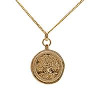 ASCALIDO Médaille arbre de vie personnalisable avec gravure pendentif plaqué OR chaine de 45cm et boite pour offrir