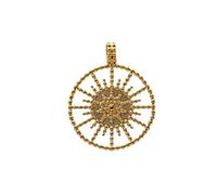 ASCALIDO médaille soleil étoile filigrane en plaqué Or 18carats véritable | pendentif vendu seul