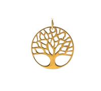ASCALIDO Pendentif arbre de vie cerclé | en acier inoxyable 316L doré - qualité française