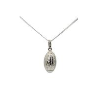 ASCALIDO Pendentif Ballon De Rugby En Vrai Argent Massif 925 avec chaine 50cm et boite cadeau écrin pour offrir homme