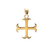 ASCALIDO pendentif croix des templiers en plaqué or véritable