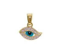 ASCALIDO pendentif Nazar boncuk | bleu de turquie | vrai plaqué Or | avec brillant | porte bonheur protecttion contre le mauvais oeil
