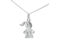 ASCALIDO Pendentif silhouette figurine enfant filleen argent massif avec chaine et écrin prêt à offrir idée cadeau naissance pour maman