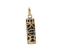 ASCALIDO pendentif TIKI en plaqué Or intérieur noir amulette porte bonheur Tahitienne sagesse vrai plaqué or 18 carats