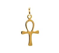 ASCALIDO petit pendentif égyptien - croix de vie ansée ankh en plaqué or véritable