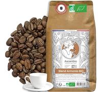 Ascenbio ✿ Café 100% Arabica BIO en Grains ✿ 1 KG ✿ DOUX et Aromatique ✿ Café de spécialité France ✿ Emballage biodégradable