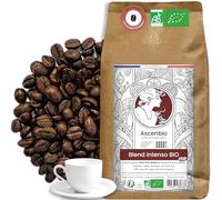 Ascenbio ✿ Café 100% Arabica BIO en grains ✿ 1 KG ✿ INTENSE et aromatique ✿ Café de spécialité France ✿ Emballage biodégradable