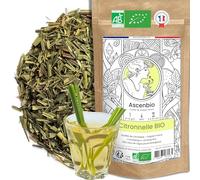 Ascenbio ✿ Citronnelle séchées BIO Lemongrass ✿ 180 g ✿ Tisane Rafraichissante et Détente ✿ UE 100% PUR ✿ Préparé et conditionné en France ✿ Emballage biodégradable