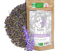 Ascenbio ✿ Fleurs de Lavande de Provence séchées Bio ✿ France 100% Pur ✿ 180g Vrac ✿ pour Tisane Relaxation ✿ Préparé et conditionné en France ✿ Emballage biodégradable