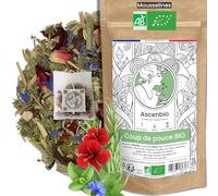 Ascenbio ✿ Infusion Coup de Pouce BIO ✿ Yerba Maté Parfumé ✿ Energie Concentration ✿ 30 sachets mousselines ✿ Préparé et conditionné en France ✿ Emballage biodégradable