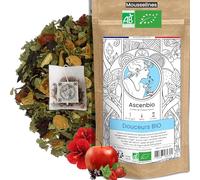 Ascenbio ✿ Infusion Douceurs BIO ✿ Saveurs Pomme Fraise ✿ 30 sachets mousselines ✿ Préparé et conditionné en France ✿ Emballage biodégradable