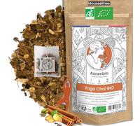 Ascenbio ✿ Infusion Yoga Chai BIO ✿ Tisane Ayurvédique ✿ Saveurs Cannelle Gingembre Epices ✿ 30 sachets mousselines ✿ Préparé et conditionné en France ✿ Emballage biodégradable
