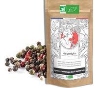 Ascenbio ✿ Mélange 5 poivres, baies BIO ✿ 100 g ✿ Préparé et conditionné en France ✿ Emballage biodégradable