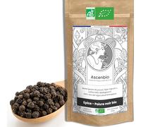 Ascenbio ✿ Poivre noir BIO MG1 de Madagascar ✿ 100 g ✿ Préparé et conditionné en France ✿ Emballage biodégradable