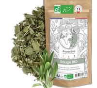 Ascenbio ✿ Sauge séchées BIO ✿ 180 g ✿ FRANCE 100% PUR ✿ Tisane Maux de Gorge, Irritation, Préférée du Roi-Soleil ✿ Préparé et conditionné en France ✿ Emballage biodégradable