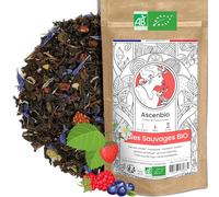 Ascenbio ✿ Thé Noir Baies Sauvages BIO ✿ Fraise Framboise Myrtilles ✿ 180g vrac ✿ Préparé et conditionné en France ✿ Emballage biodégradable (Fruits rouges)
