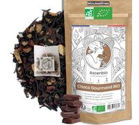 Ascenbio ✿ Thé Noir Choco Gourmand BIO ✿ Saveur Chocolat Amandes ✿ 30 sachets mousselines ✿ Préparé et conditionné en France ✿ Emballage biodégradable