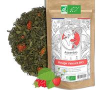 Ascenbio ✿ Thé Vert Rouge velours BIO ✿ Jade Wings Fraise Framboise ✿ 180g vrac ✿ Préparé et conditionné en France ✿ Emballage biodégradable