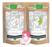 Ascenbio ✿ Tisanes Spéciales - 1 Pack Maman ✿ Accouchement et Allaitement ✿ Framboisier et Fenouil Vrac ✿ Préparé et conditionné en France ✿ Emballage biodégradable