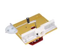 Ascenseur de Routeur Universel avec Plaque Supérieure Levage Manuel Travail du Bois Rainurage Coupe Chanfreinage Dessus de Table avec 4 Trous de Montage Course de Levage Maximale (Or)