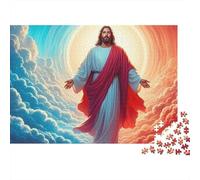Ascension de Jésus-Christ 1000 pièces Puzzle Anniversaire pour Adultes Jésus Divin Bras Ouverts Ciel céleste Premium Robuste Vibrant Stimulant soulagement du Stress 38x26cm/1000pcs