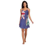 Ascension Island Robe de nuit en satin avec motif drapeau national britannique outre-mer pour femme, Drapeau national de l'île de l'Ascension britannique outre-mer, M