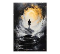 Ascension vers la lumière - Voyage mystique vers l'inconnu - Peinture diamant 5D à faire soi-même - Kit complet d'accessoires et d'outils - Kit d'art diamant pour adultes débutants - 20 x 30 cm