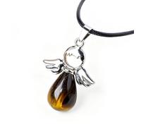 ASCFTWRA Collier Pendentif Ailes d'anges en Pierres Naturelles, 7 pièces | Breloques en pierre naturelle en forme de goutte d'eau, bijoux spirituels Reiki Point, vêtements quotidiens décontractés