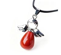 ASCFTWRA Collier Pendentif Ailes d'anges en Pierres Naturelles, 7 pièces | Breloques en pierre naturelle en forme de goutte d'eau, bijoux spirituels Reiki Point, vêtements quotidiens décontractés