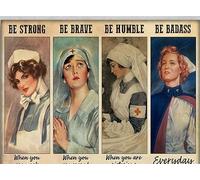 Ascigo Panneau de bar amusant en métal avec inscription « Nurse Be Strong When You are Weak Be Brave When You are Scared » - Décoration vintage - Décoration murale en métal - 20,3 x 30,5 cm