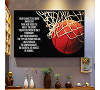 Ascigo Plaque en métal décorative vintage avec inscription « Basketball Your Character is More Important Than How Good You are at The » - 20,3 x 30,5 cm