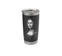 ASCII Art Mona Lisa Portrait classique rétro style informatique Gobelet isotherme en acier inoxydable double paroi