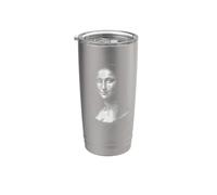 ASCII Art Mona Lisa Portrait classique rétro style informatique Gobelet isotherme en acier inoxydable double paroi