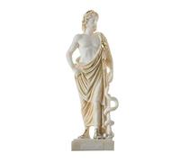 Asclépios Dieu grec de la Médecine Albâtre Statue Copie Musée Ton Or 23cm