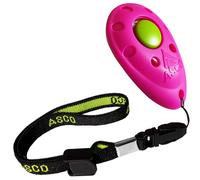 ASCO ASCO-08PA Clicker de qualité supérieure pour chien et chat pour entraînement professionnel avec bracelet élastique Rose