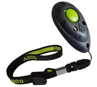 ASCO Clicker Premium Clicker pour chien - Pour entraînement professionnel à clicker avec bande élastique - Noir AC01PA