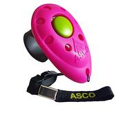 ASCO Finger Clicker, clicker Haut de Gamme pour Le Dressage au clicker, Chiens, Chats, Chevaux, clicker Professionnel, clicker pour Le Dressage des Chiens, Rose AC08F