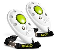 ASCO Lot de 2 clickers professionnels pour chiens et chats (blanc) | Entraînement efficace du clicker - Son clair et constant - Bouton de déclenchement encastré - Succès d'apprentissage rapide