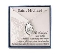 Ascona Collier Saint Christophe/Michael/Jude/Joseph/Antoine pour femmes et filles Médaille catholique Pendentif Bijoux 45,7 + 5,1 cm, Laiton, Pas de gemme
