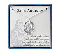 Ascona Collier Saint Christophe/Michael/Jude/Joseph/Antoine pour femmes et filles Médaille catholique Pendentif Bijoux 45,7 + 5,1 cm, Laiton, Pas de gemme