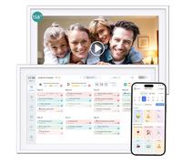 Ascrecem Calendrier numérique intelligent de 15,6 pouces pour les tâches familiales, plan de cuisine, écran tactile HD, avec fonction cadre photo numérique, partage instantané des photos et des vidéos