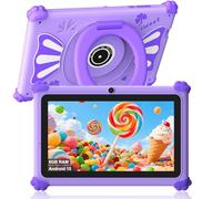 ascrecem Tablette Enfants 7 Pouces Android 15 Tablette pour Enfant avec 2.4G+5G WiFi6 Penta Core 6Go RAM 32Go ROM Double Caméra 128Go Extension Tablet Tactile Éducative Contrôle Parental (Violet)