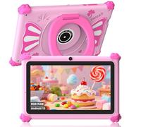 ascrecem Tablette Enfants 7 Pouces Android 15 Tablette pour Enfant avec 2.4G+5G WiFi6 Penta Core 6Go RAM 32Go ROM Double Caméra 128Go Extension Tablet Tactile Éducative Contrôle Parental (Rose)