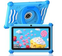 ascrecem Tablette Enfants 7 Pouces Android 15 Tablette pour Enfant avec 2.4G+5G WiFi6 Penta Core 6Go RAM 32Go ROM Double Caméra 128Go Extension Tablet Tactile Éducative Contrôle Parental (Bleu)