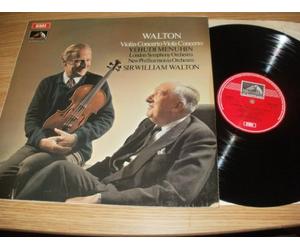 ASD 2542. WALTON. Violin Concerto / viola concerto. Yehudi Menuhin. London Symphony orchestra / new Philharmonia orchestra conducted by Sir William Walton. B/W postage stamp.
